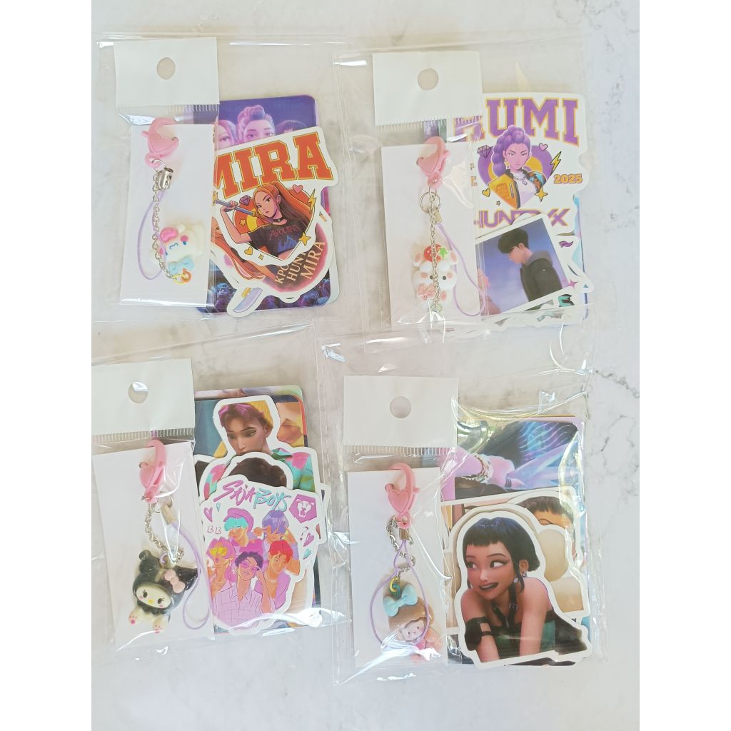 Kpop Demon Hunter Pocket Calender การ์ดสติกเกอร์และชุดพวงกุญแจ