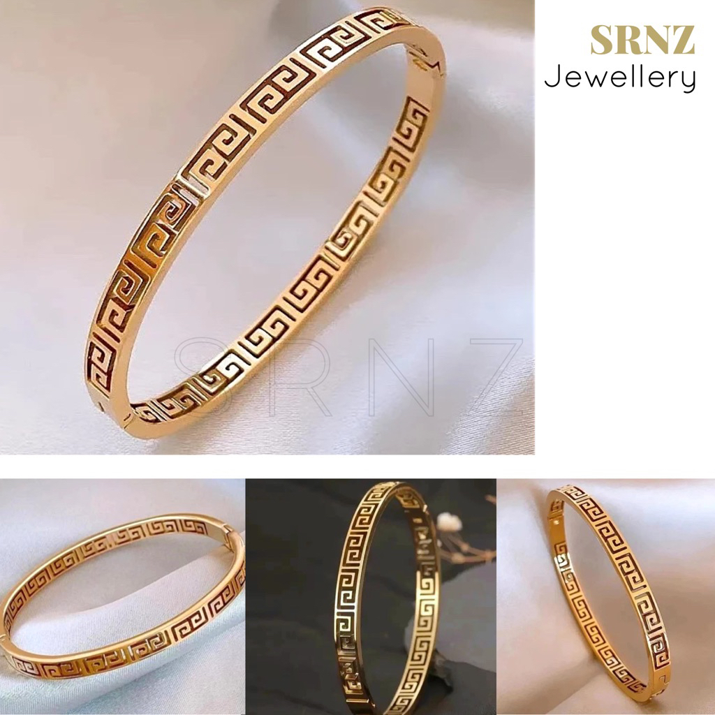 GREAT WALL GOLD BANGLE TITANIUM STEEL GELANG TANGAN GELANG EMAS ANTI KARAT JEWELERY