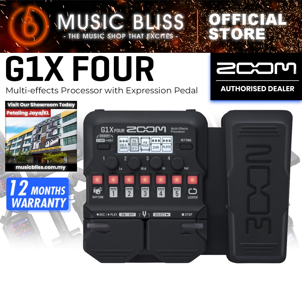 โปรเซสเซอร์ Zoom G1X FOUR Multi-effects พร้อมแป้นเหยียบการแสดงออก (G1XFOUR)