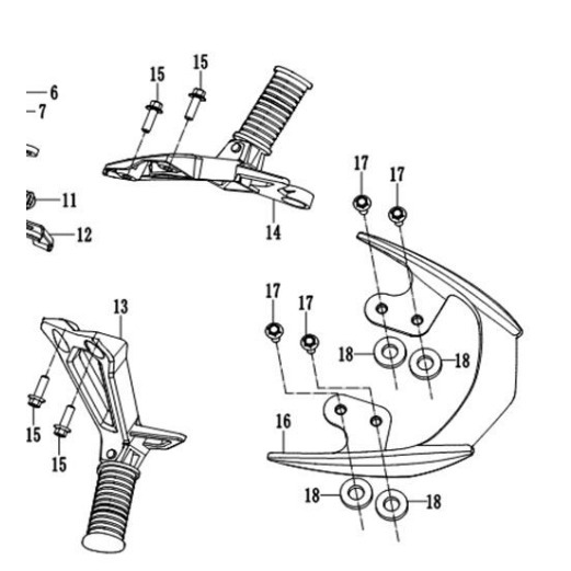 WMOTO ซ้ายขวา REAR STEP BRACKET WM110