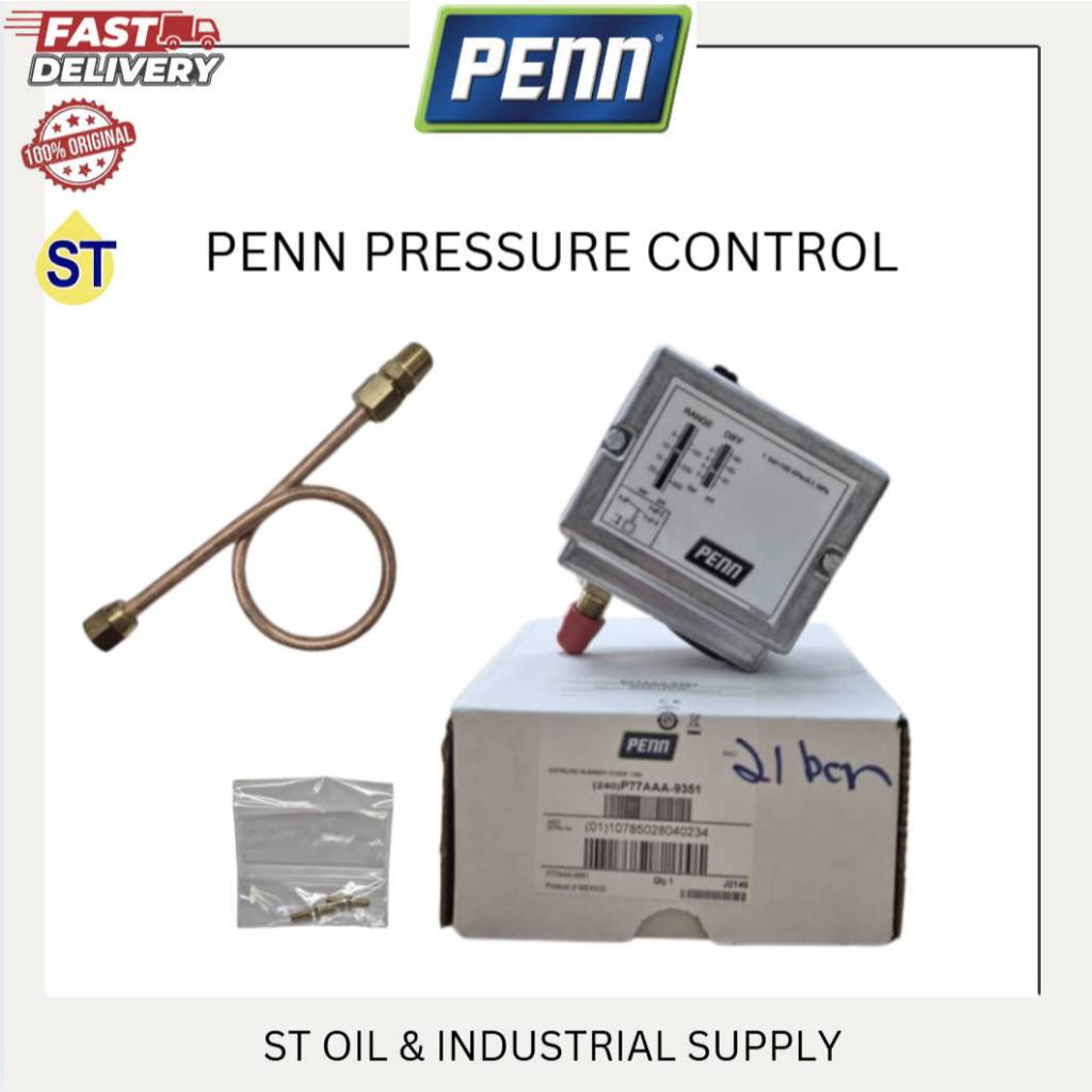 PENN JOHNSON CONTROL PENN สวิตช์แรงดัน 21 BAR c/w หลอดทองแดง [P77AAA-9351]