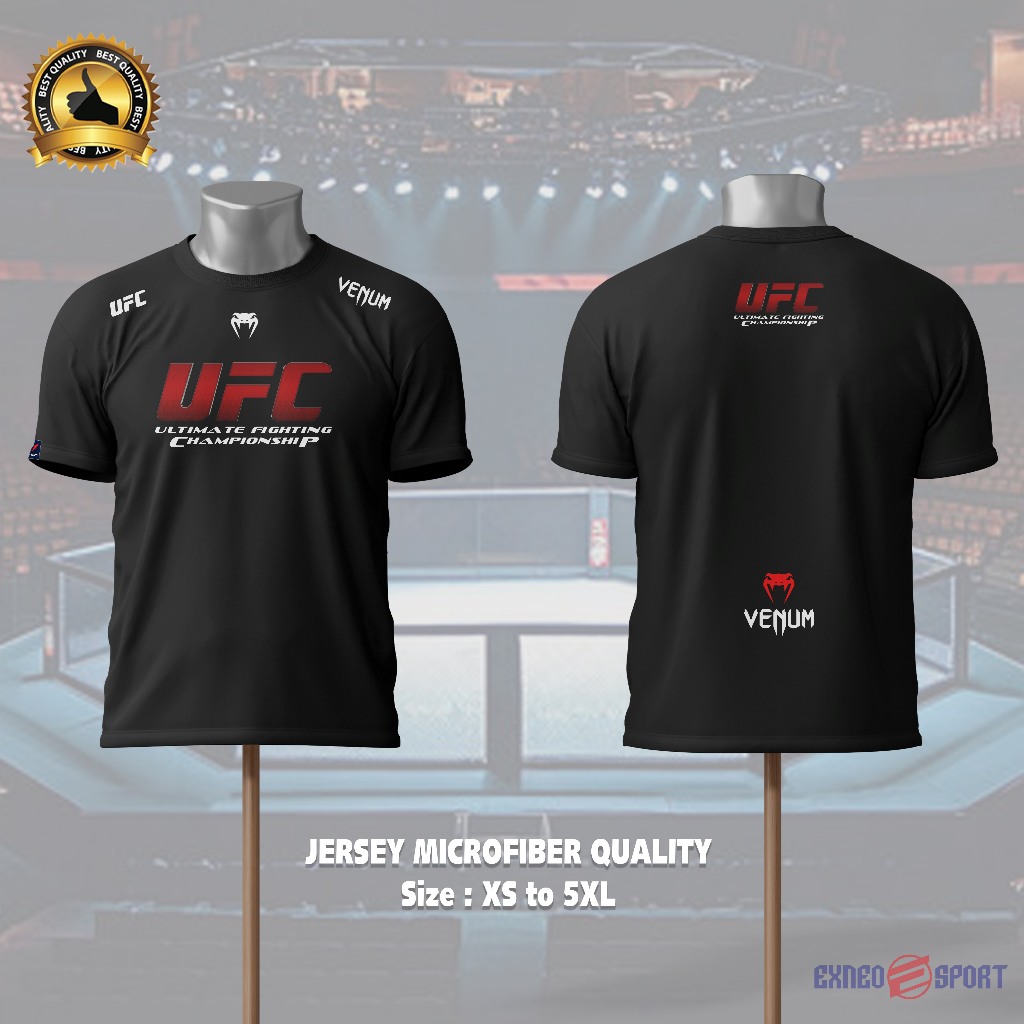 Exneo Sport Tshirt Jersi MMA UFC Championship V2 Kain Microfiber Graphic Tee