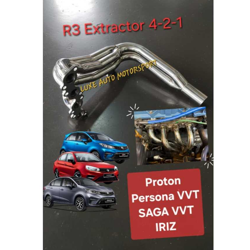 100% Extractor R3 421 Persona VVT, Saga VVT, Iriz VVT (LONG) สแตนเลส