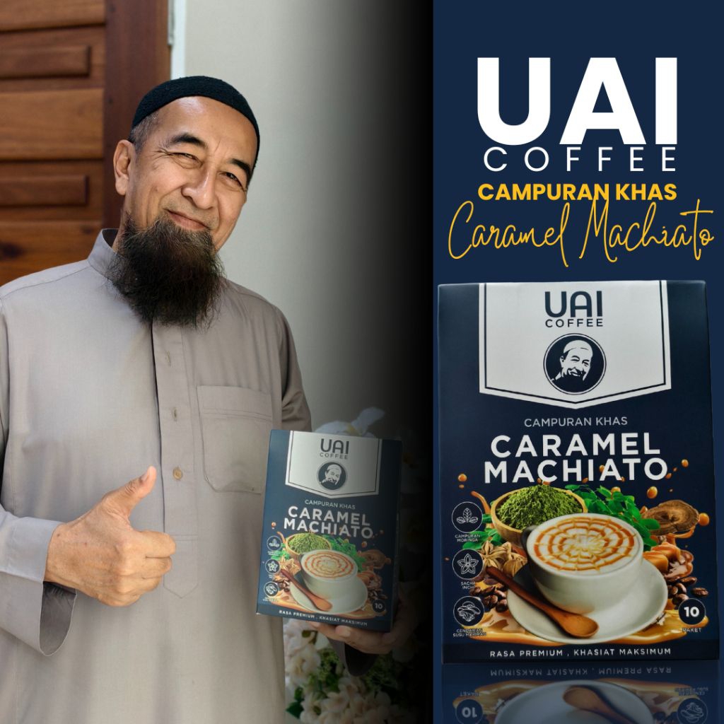 UAI COFFEE CARAMEL MACHIATO | KOPI USTAZ AZHAR IDRUS 1KOTAK