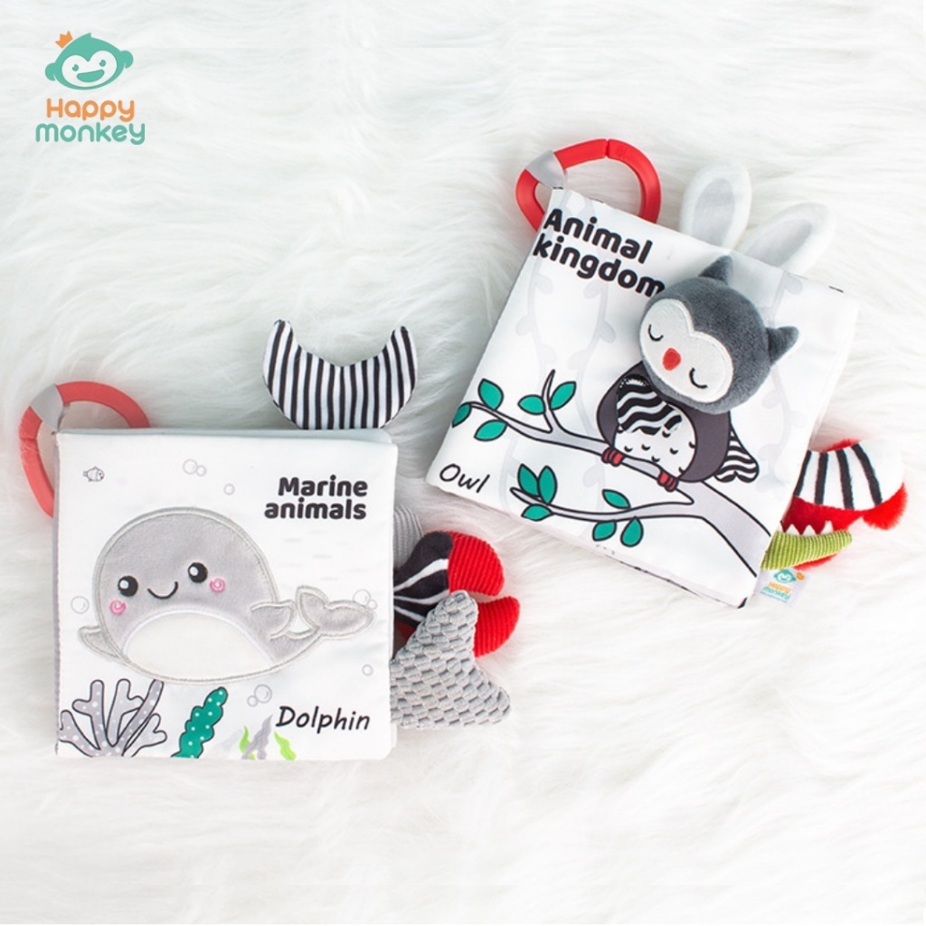 Tololo Baby Animal Tails Cloth Book / Baby Cloth Book / Baby Toy / Baby Animal Cloth Book