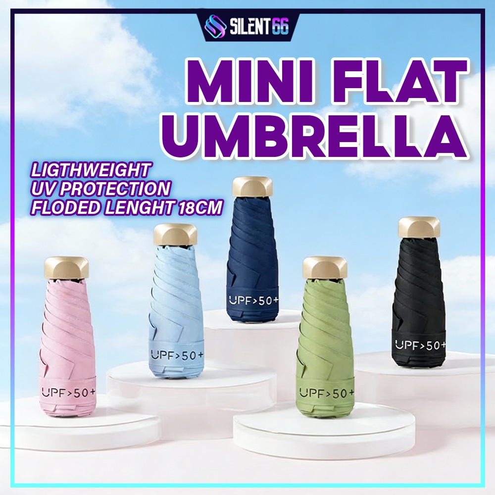 Mini Sun Proof Umbrella UV Flat Five-Fold Umbrella ครีมกันแดด Anti-Ultraviolet Folding Bag - FLAT UM