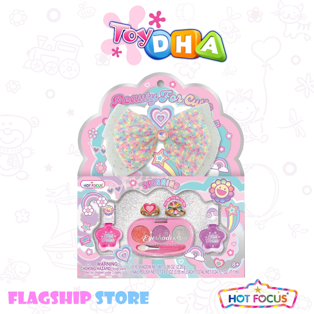 Hot Focus Beauty for Cutie Rainbow Spinning Rings Makeup Set (075RB) Nail Nail Washable Non Toxic