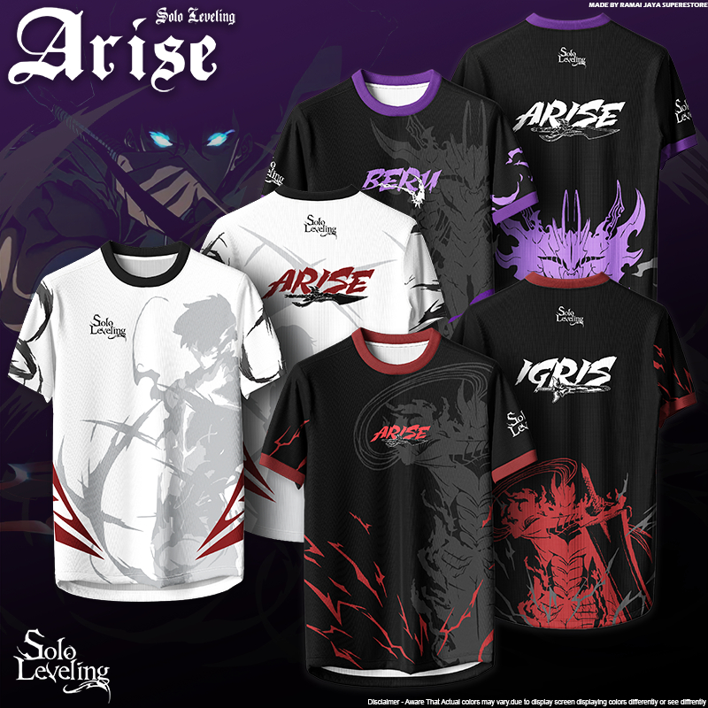 Solo Leveling Arise IGRIS BERU Fan ที่วางจําหน่ายพิมพ์ดีไซน์คอกลมไมโครไฟเบอร์ขนาดบวกขนาด M-8XL