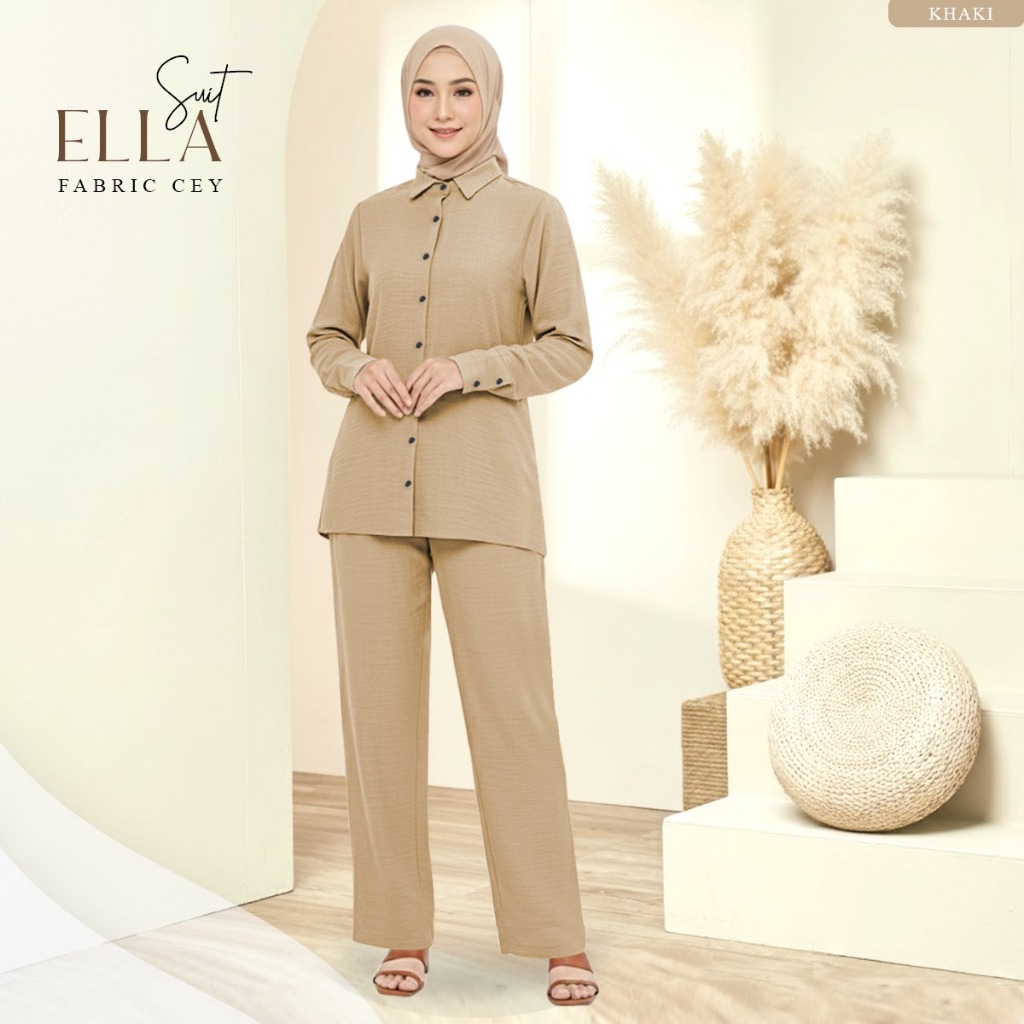 สูท ELLA Blouse & Seluar Muslimah Set Casual Loose by Zoe Collection