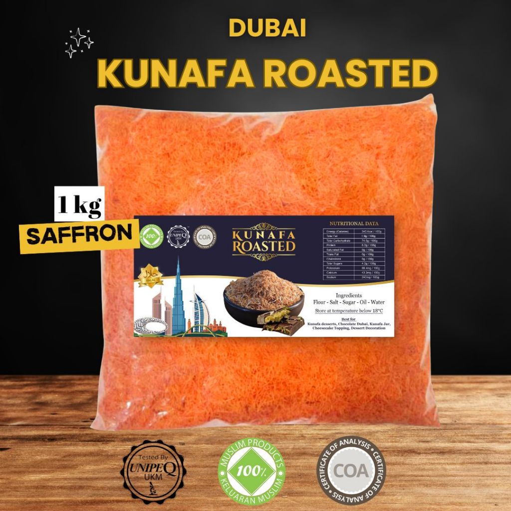 หญ้าฝรั่นคุนาฟาคั่วระดับพรีเมียม Kataifi 1 Kg ขนมหวานง่ายๆ Prep