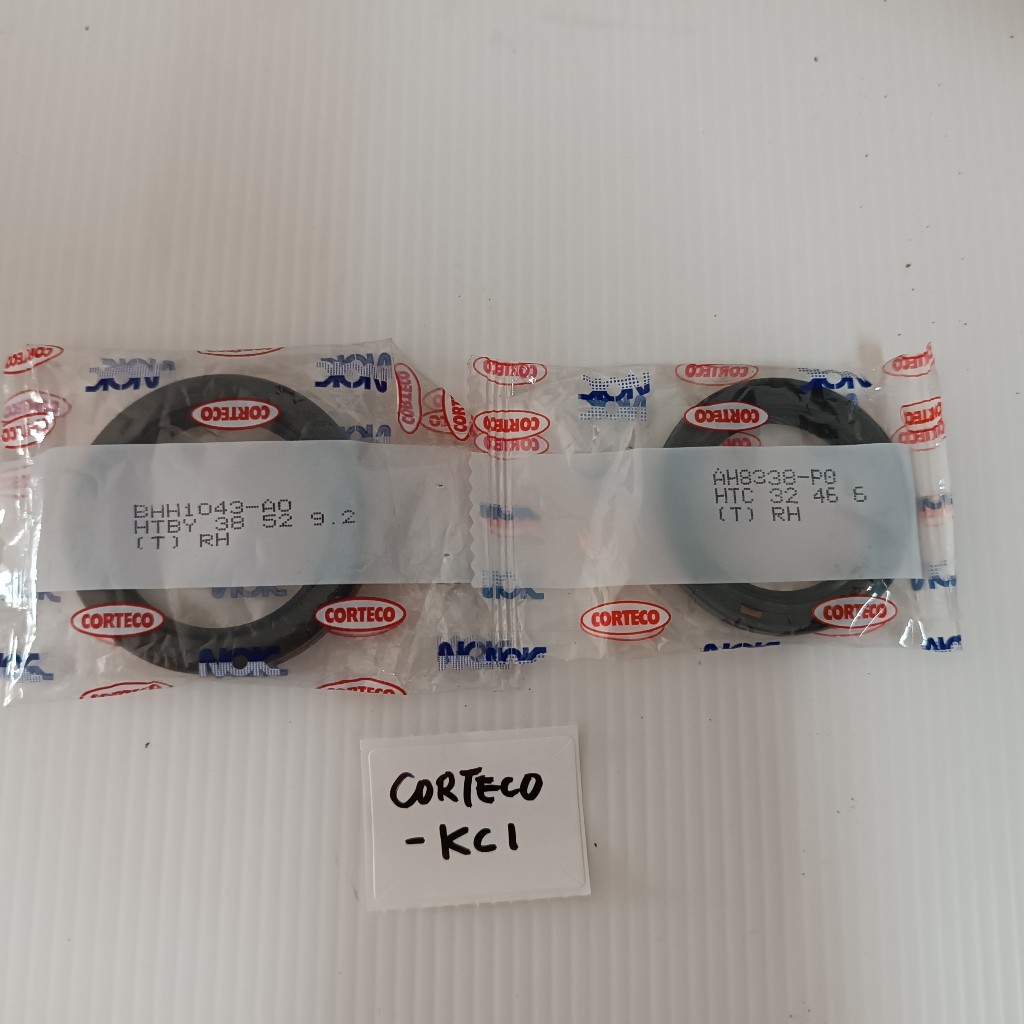 (1 คู่ Corteco-KC/KC1) ซีลเพลาข้อเหวี่ยงและเพลาลูกเบี้ยวสําหรับ Perodua Kancil เก่า 660 850 (38x52x9
