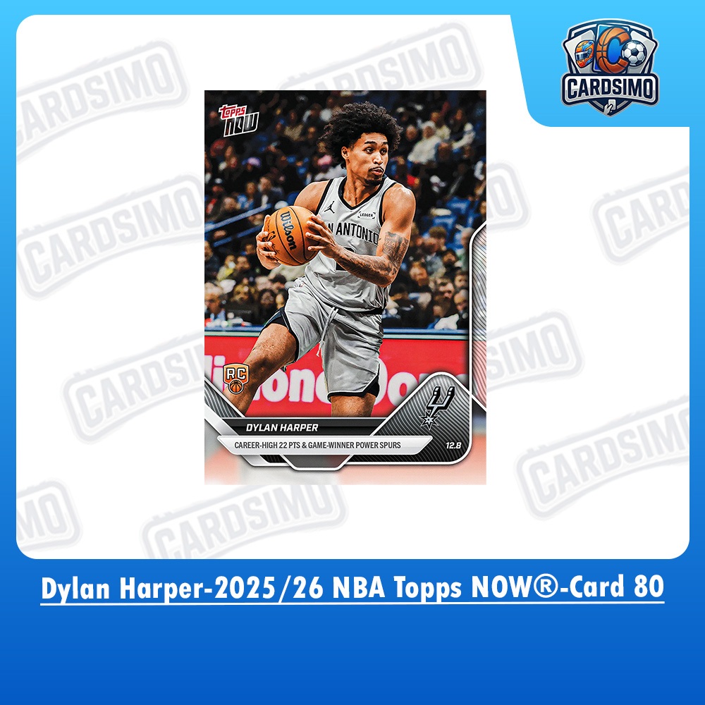 Dylan Harper -Card 80- Spurs 2025/26 NBA Topps NOW Trading Card