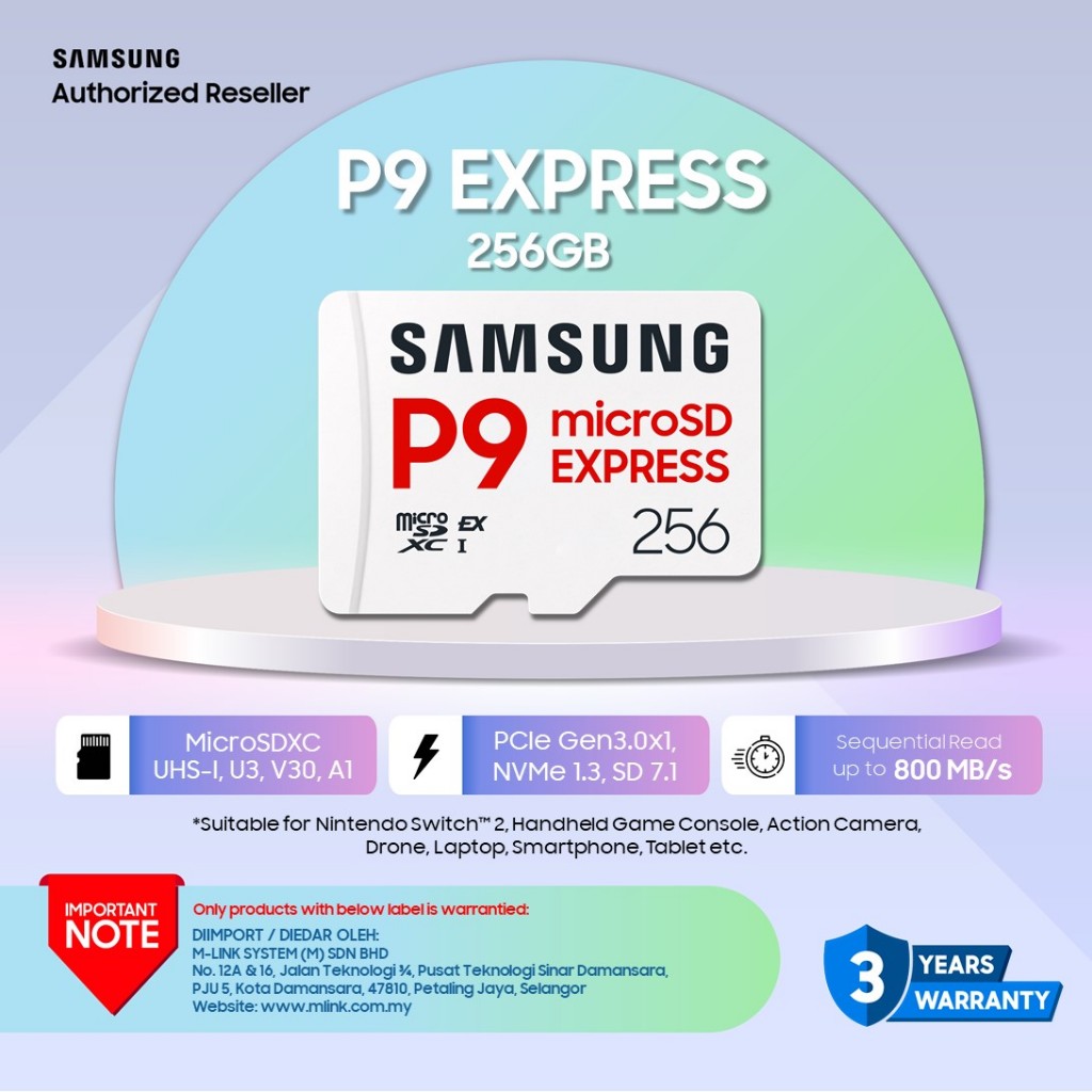 SAMSUNG MICRO SD MEMORY CARD P9 EXPRESS (256GB/512GB)