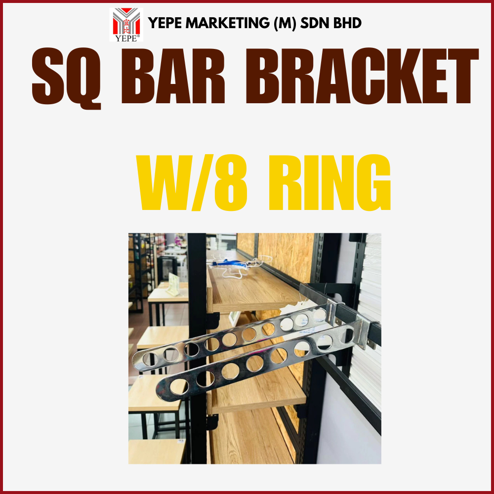 SQ BAR BRACKET W/8 RING (CHROME)/ SQ BAR BRACKET W/10 RING