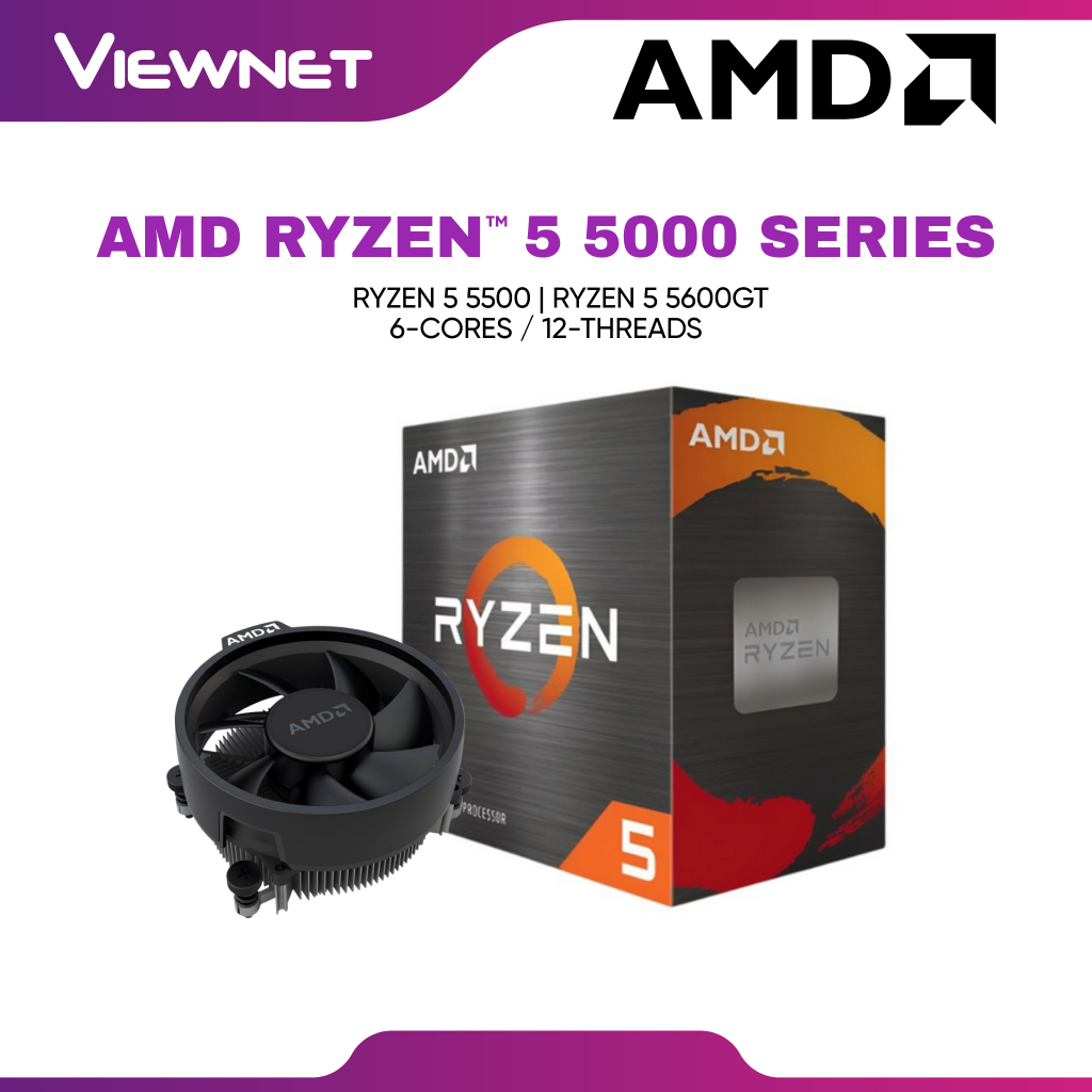 AMD RYZEN 5 5600 / 5600GT AM4 PROCESSOR ( 6 CORES / 12 THREADS ) AMD RYZEN 5 5000 SERIES