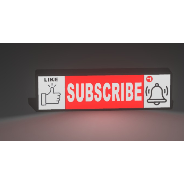 Like & Subscribe USB LED Lightbox (Youtube)