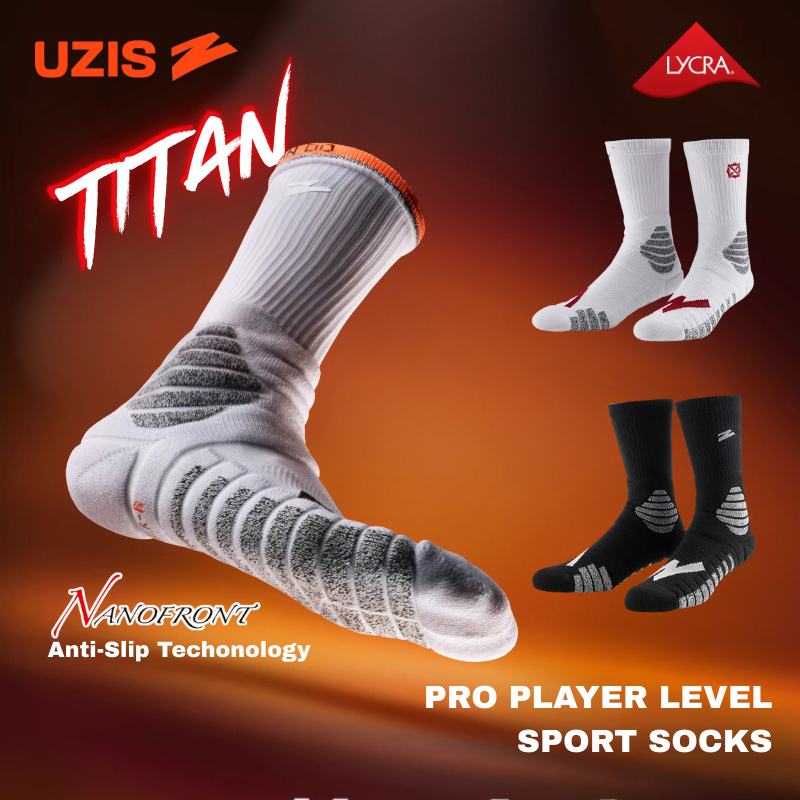 UZIS PRO Player Level Basketball Socks ถุงเท้ากีฬา Stokin Panjang Bola Keranjang - TITAN