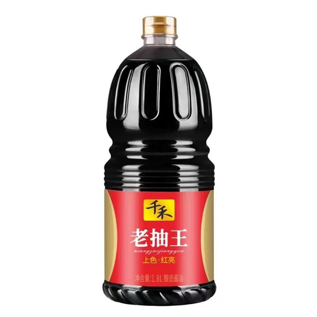 Qian He king of ซีอิ๊วเข้ม 千 老 fishing王酱油 1.8L