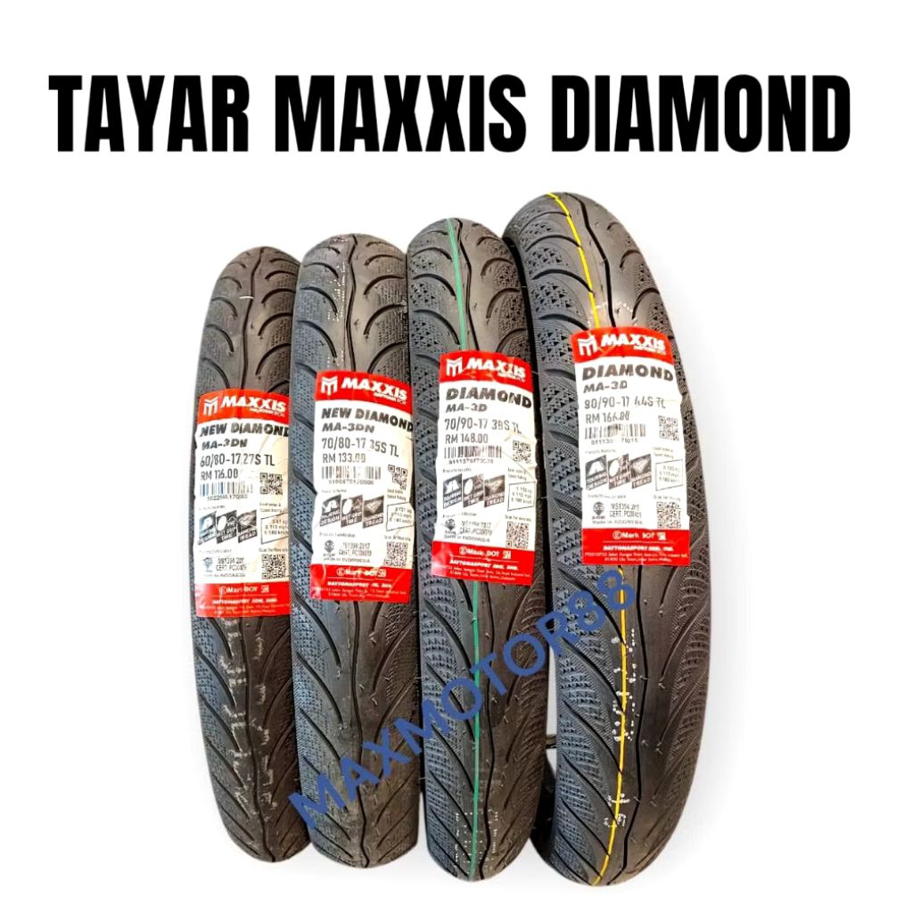 MAXXIS แม็กซ์ซิส ยางนอกเพชร 60/80-17/ 70/80-17/ 70/90-17/ 80/90-17