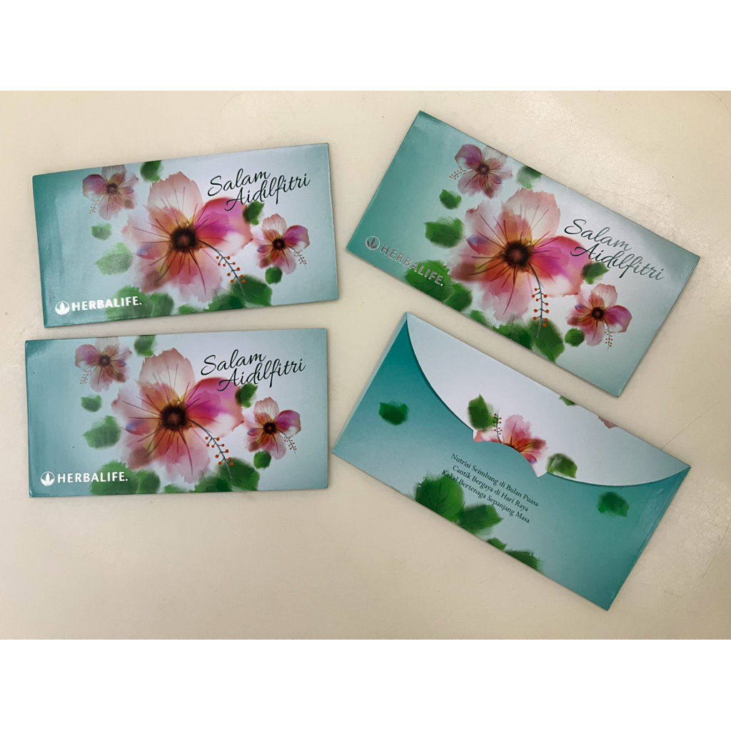 เฮอร์บาไลฟ์ RAYA ] Sampul Raya 4 ชิ้น Selamat Hari Raya Aidilfitri SHRMZB เฮอร์บาไลฟ์ดอกไม้