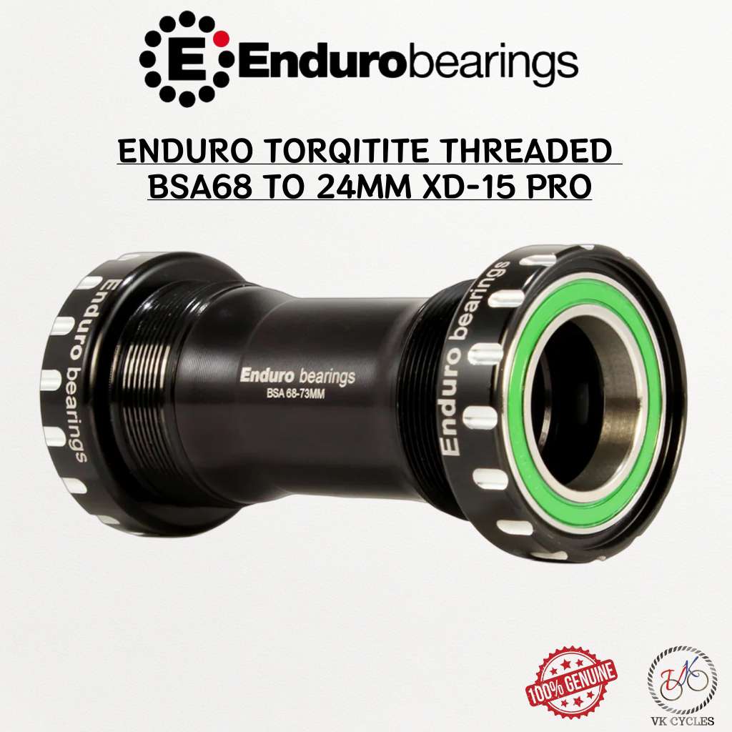 ENDURO TORQTITE การอ่าน XD-15 Pro BSA68 วงเล็บด้านล่าง 24 มม.เซรามิคไฮบริด Shimano เข้ากันได้กับ