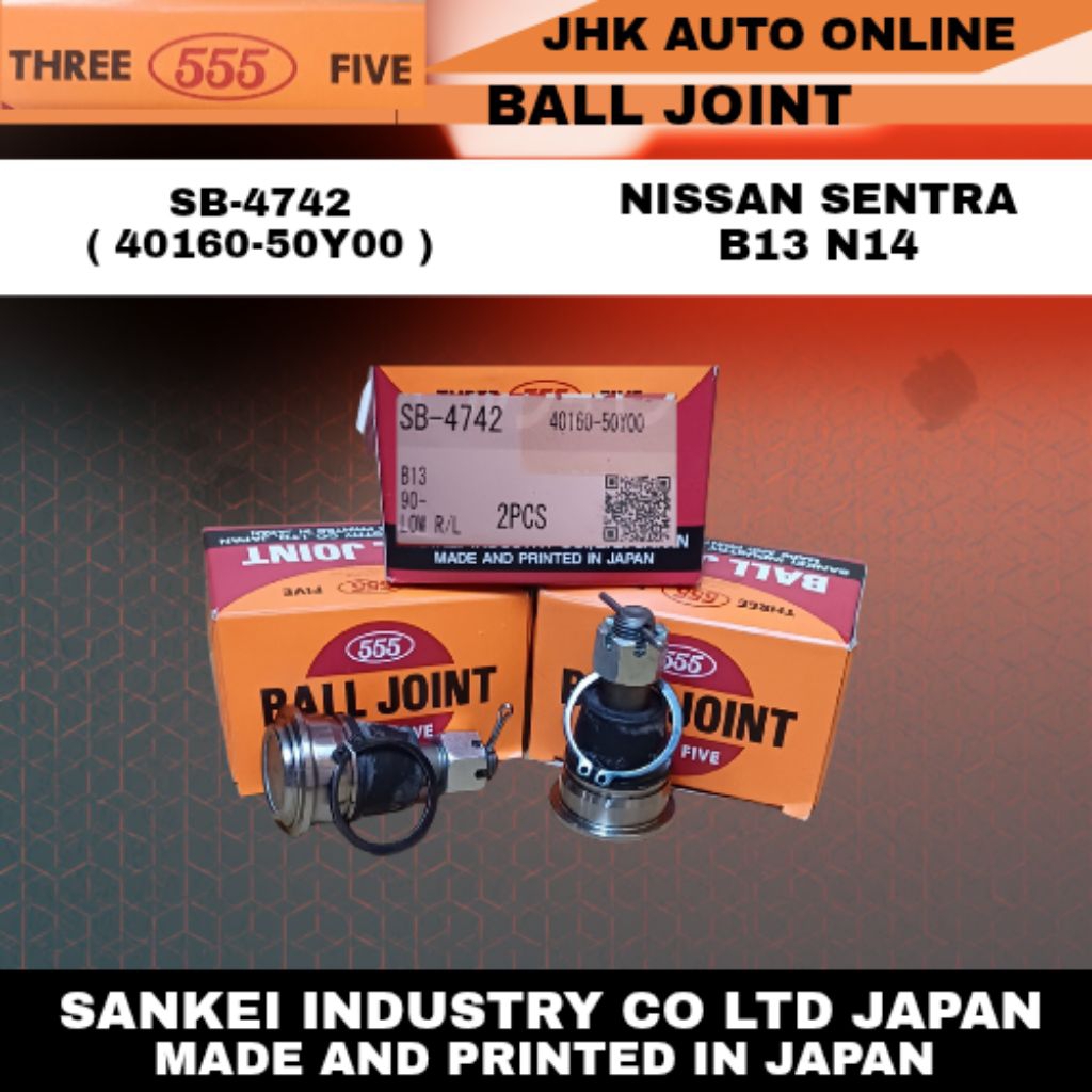 SB-4742 BALL JOINT กะโหลกหน้า NISSAN SENTRA B13 B14 100% ใหม่ PARTS THREE FIVE 1 ชุดราคา
