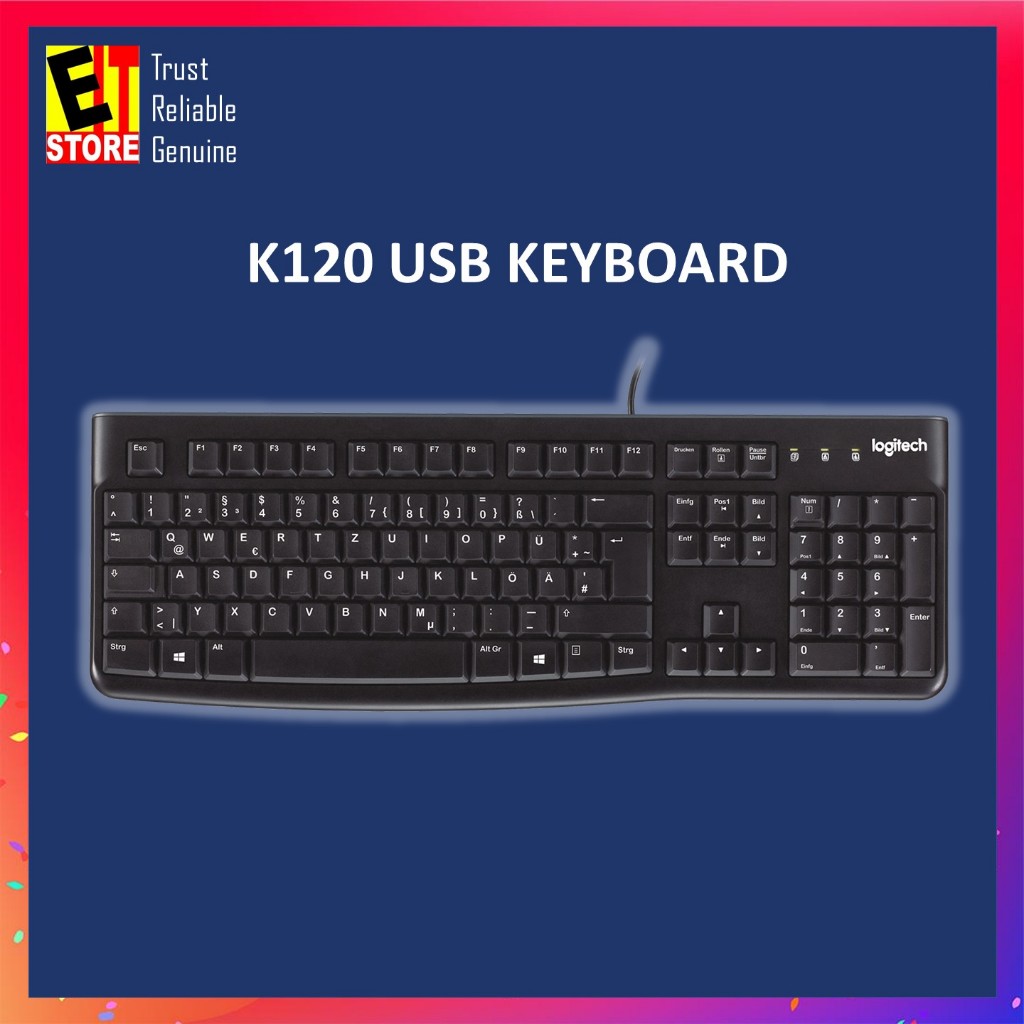 LOGITECH K120 CORDED KEYBOARD USB -สีดํา