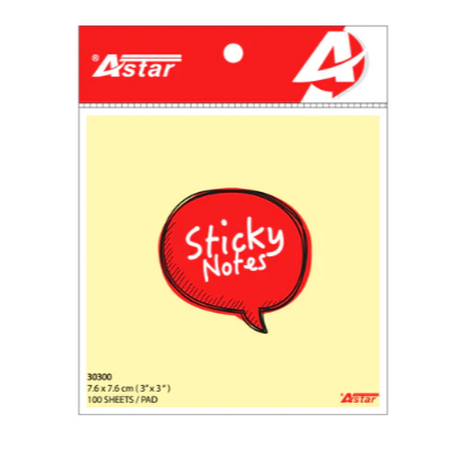 30300 - ASTAR STICKY NOTE , 7.6 ซม. x 7.6 ซม. 100 แผ่น/แผ่น