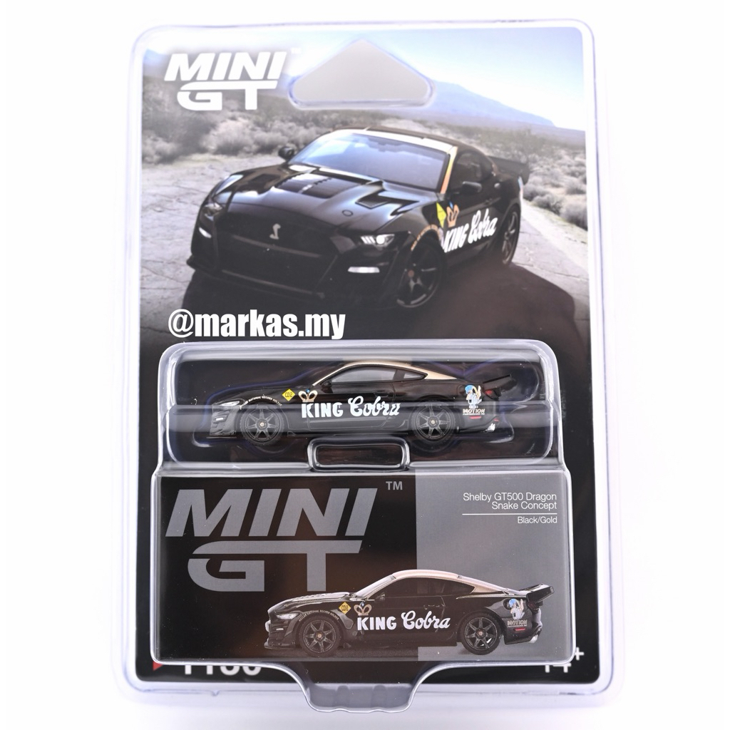 (STANDARD/BLISTER) MINI GT 1/64 1130 SHELBY GT500 DRAGON SNAKE CONCEPT BLACK/GOLD