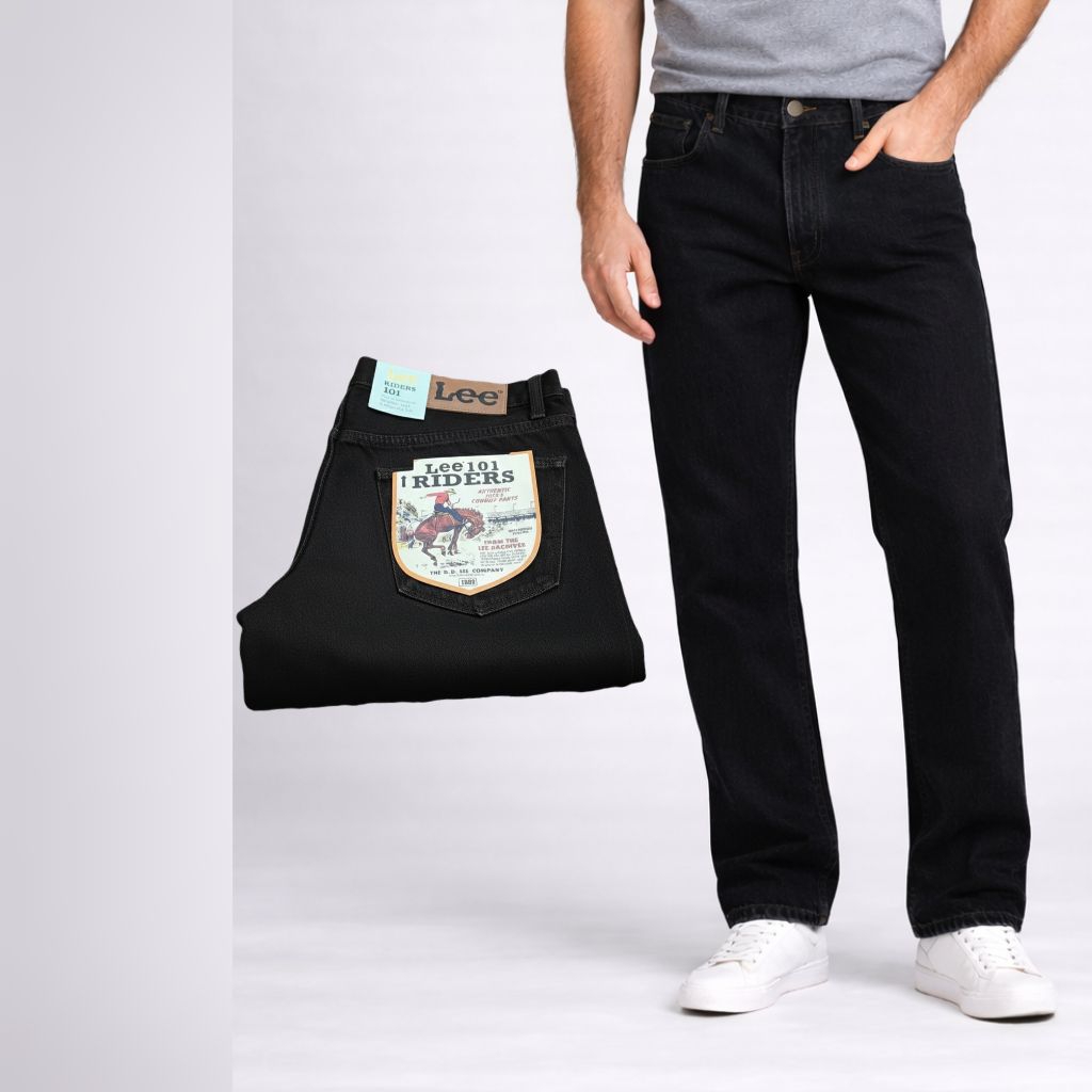 LEE@101 FLY ZIP STRAIGHT CUT JEANS สําหรับผู้ชายมาใหม่ 28 SAMPAI 46 LIMITED