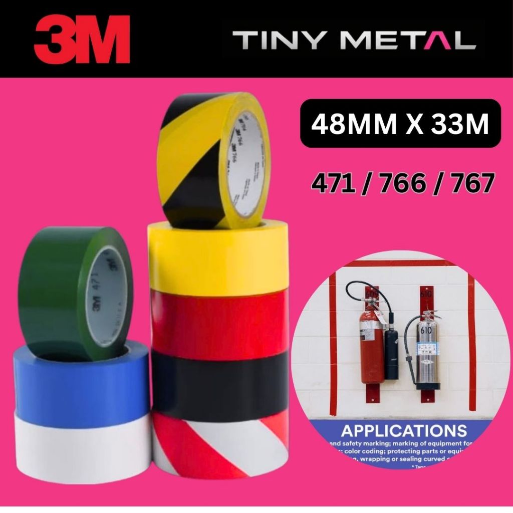 3M 471 เทปเตือนอันตรายลาย 471/766/767 เทประวังไวนิลการมองเห็นสูงสําหรับพื้นผนังและท่อไวนิล Flo