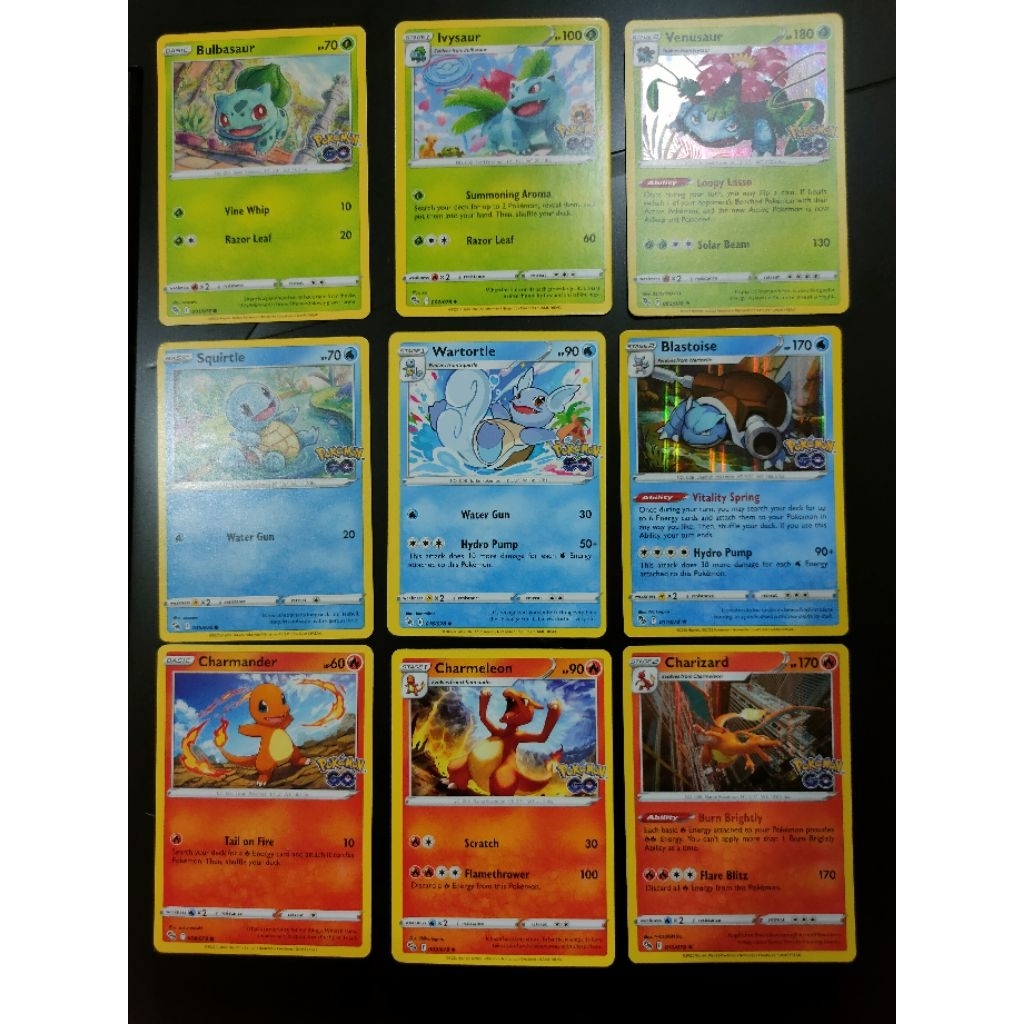 Charizard - 010/078, Blastoise - 017/078, Venusaur - 003/078 - Holo Evolution Line (Pokemon Go Singl