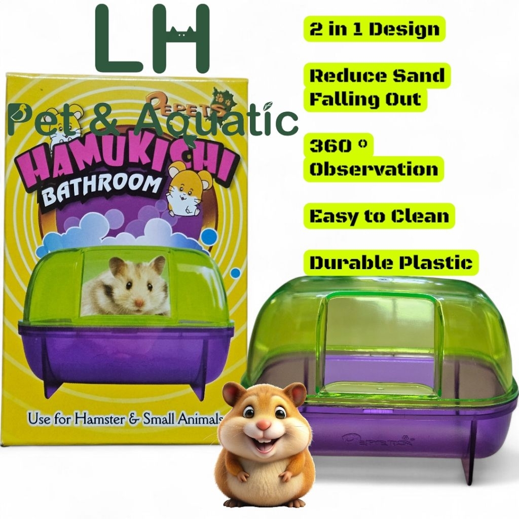 Hamukichi Hamster ห้องน้ําสัตว์ขนาดเล็ก Sand Bath Toilet Tandas Hamster
