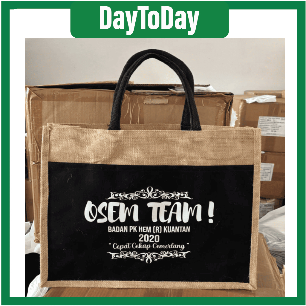 Jute Bag A3 Beg Guni Tote Bag Eco Bag- Beg Tangan Tote Bag