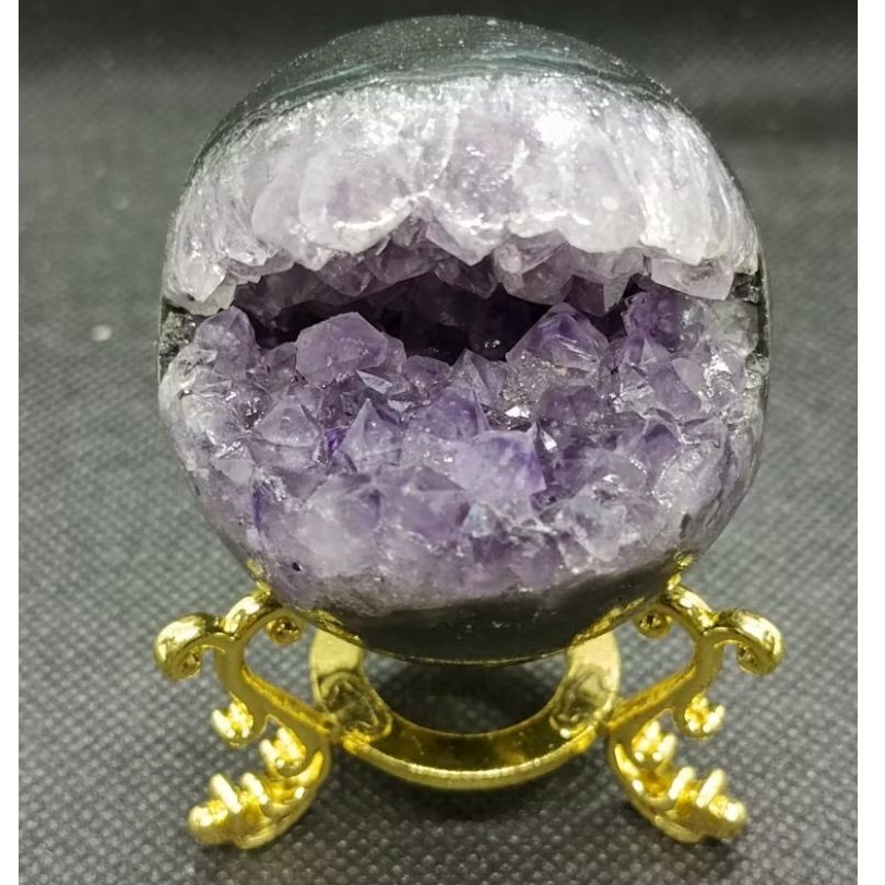 อเมทิสต์ยิ้ม Geode คริสตัล Geode เริ่มต้นคริสตัล S03