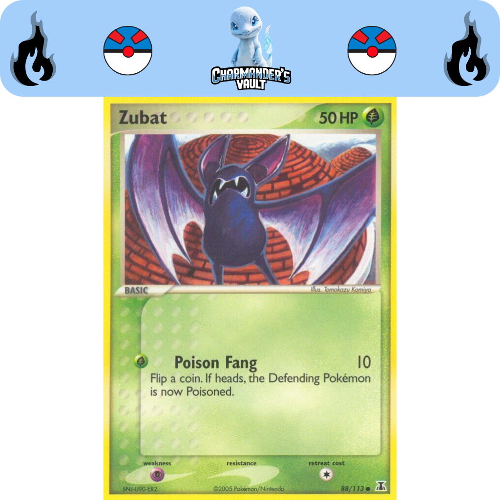 Zubat 088/113 EX Delta Species Vintage 2005 Pokémon TCG - Tomokazu Komiya
