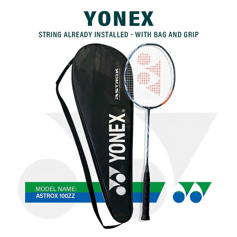 100% 4u คาร์บอนเต็มYONEX ASTROX 100ZZ Dark Navy ไม้แบดมินตันคาร์บอนเต็มเดี่ยว 4U 28Lbs 83g และกระเป๋
