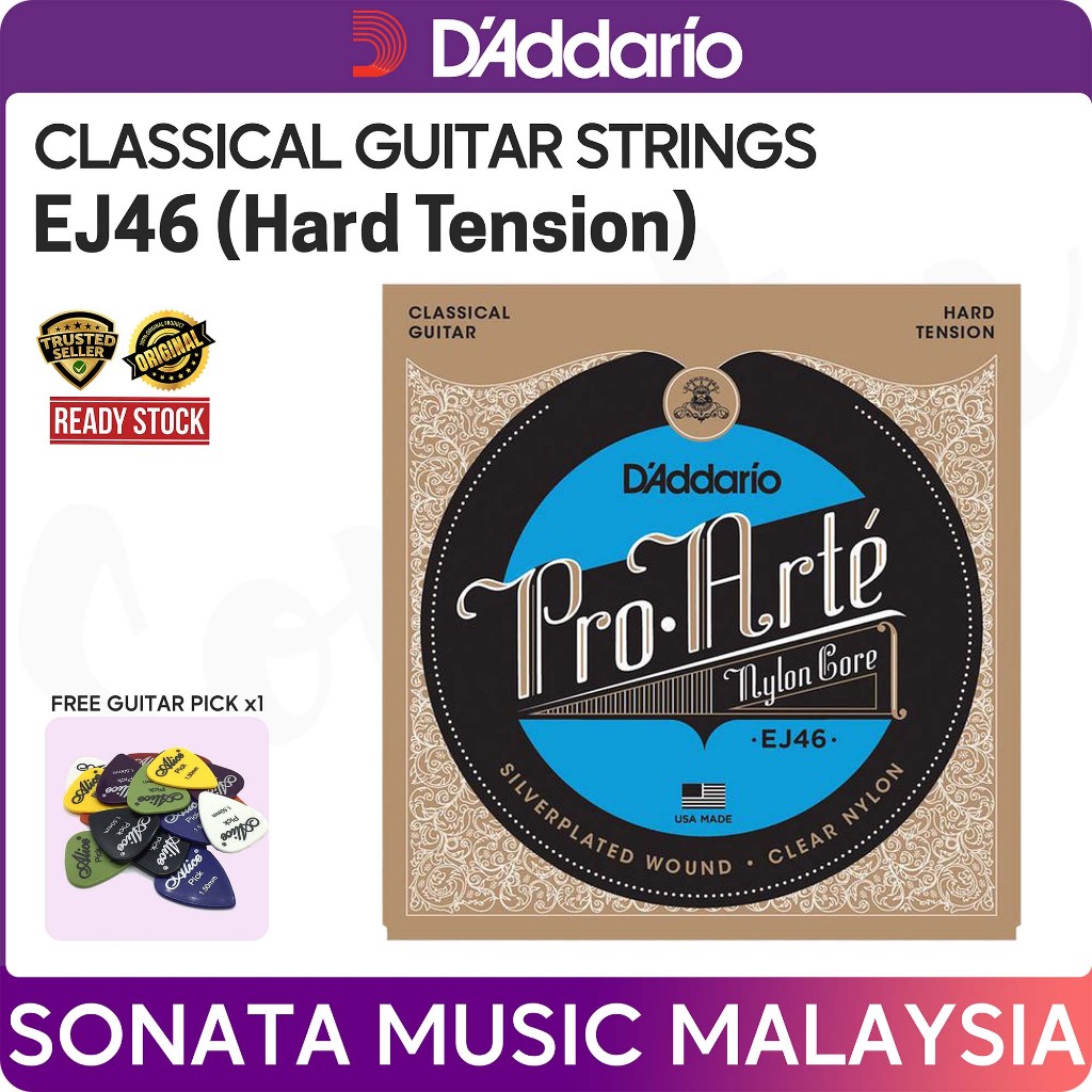 Daddario EJ46 Pro Arte Nylon Core สายกีต้าร์คลาสสิก Hard Tension ฟรีปิ๊กกีตาร์