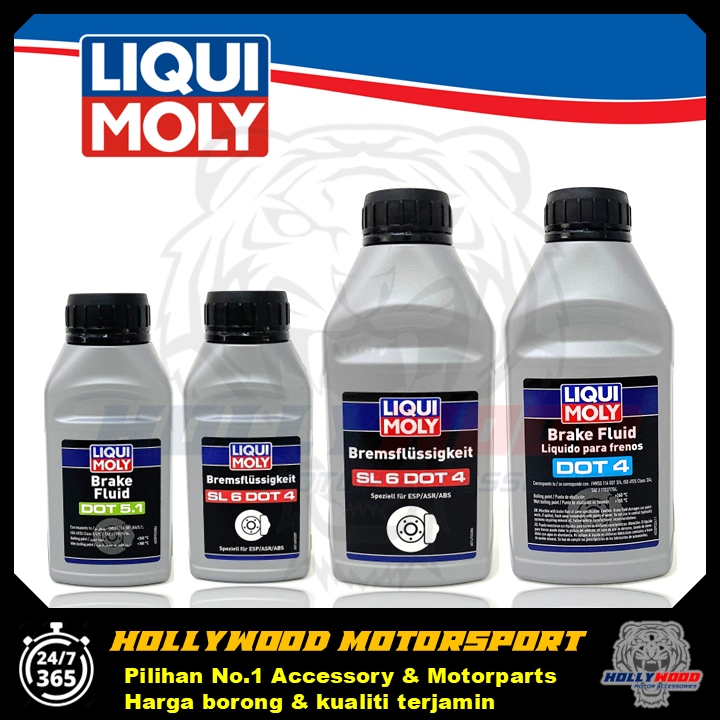 LIQUI MOLY BRAKE FLUID DOT4 500ML / SL6 DOT4 500ML & 250ML / DOT5.1 250ML MINYAK LIQUI MOLY BRAKE