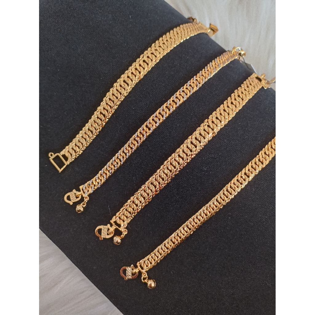 RANTAI TANGAN / BRACELET / GELANG FASHION RAYA TITANIUM EMAS SADUR ANTI KARAT