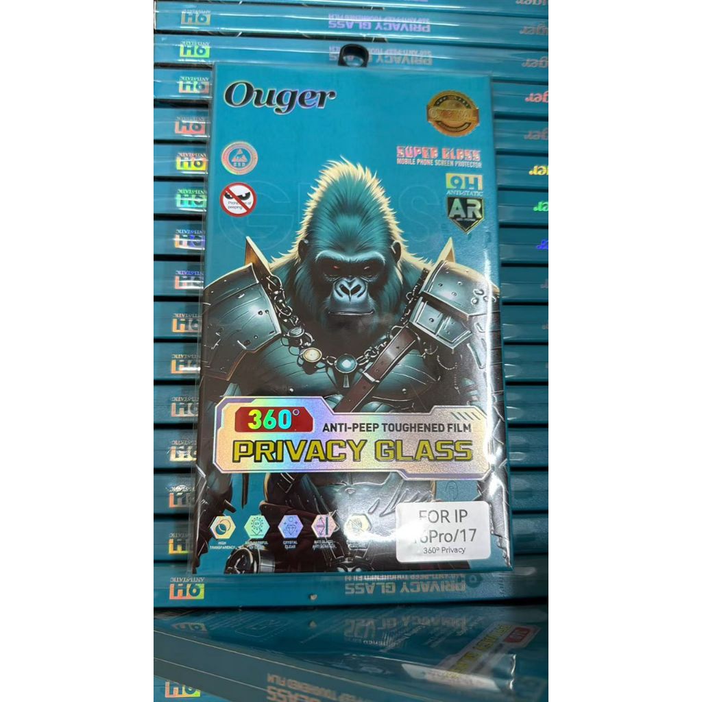 OUGER 360 หน้าจอป้องกันกระจกนิรภัยความเป็นส่วนตัวสําหรับ IPHONE