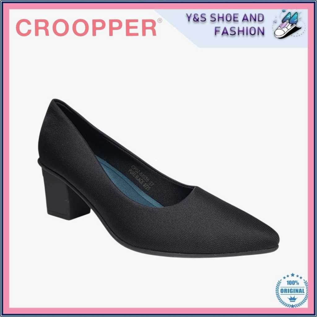 CROOPPER CP52-84035 Ladies Chunky Official Heels - รองเท้าสํานักงานสีดําด้าน