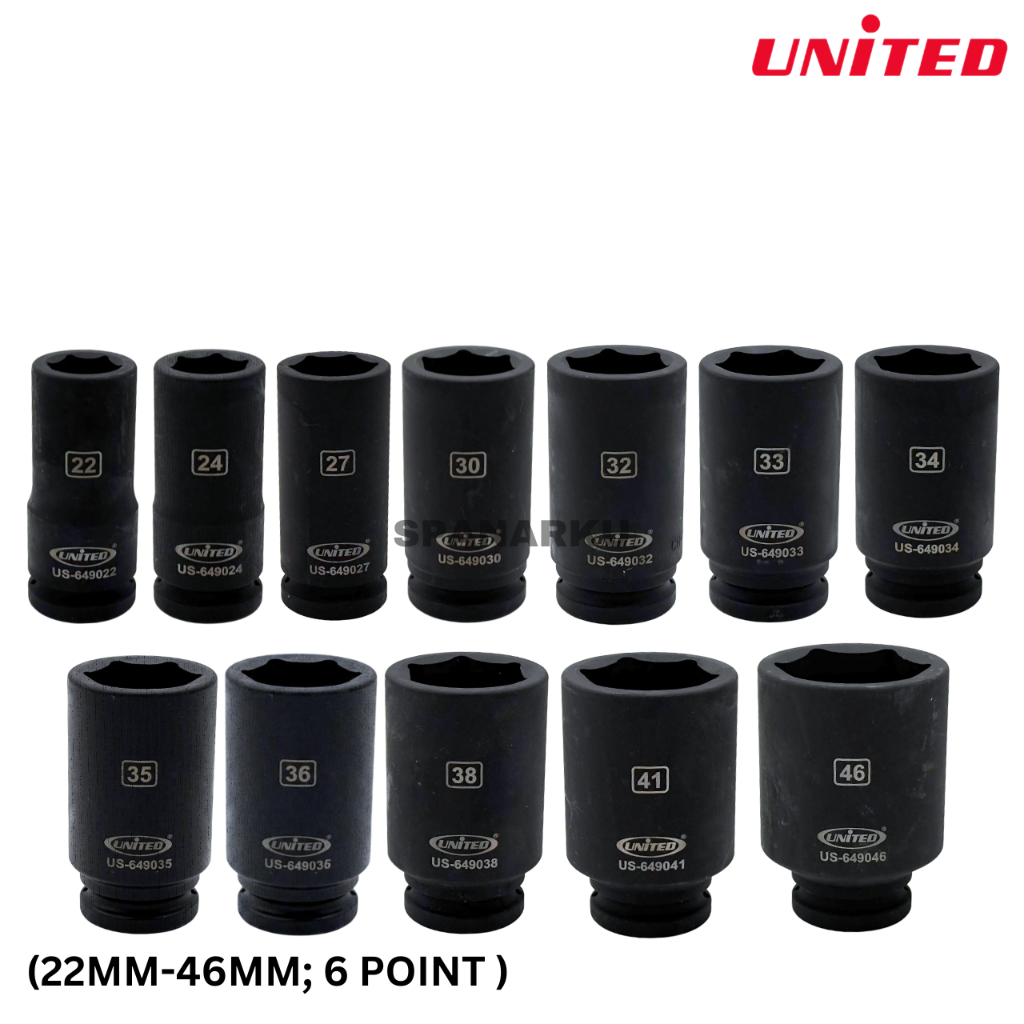 3/4" IMPACT DEEP SOCKET 6PT (22MM - 46MM)