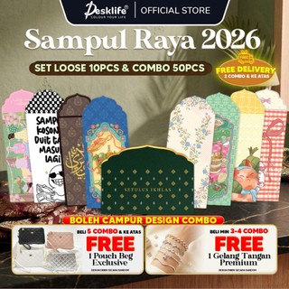 2026 Sampul Duit Raya Exclusive (10/50pcs) - (PKT) Sampul Raya Murah Angpau Aidilfitri Viral JomRaya