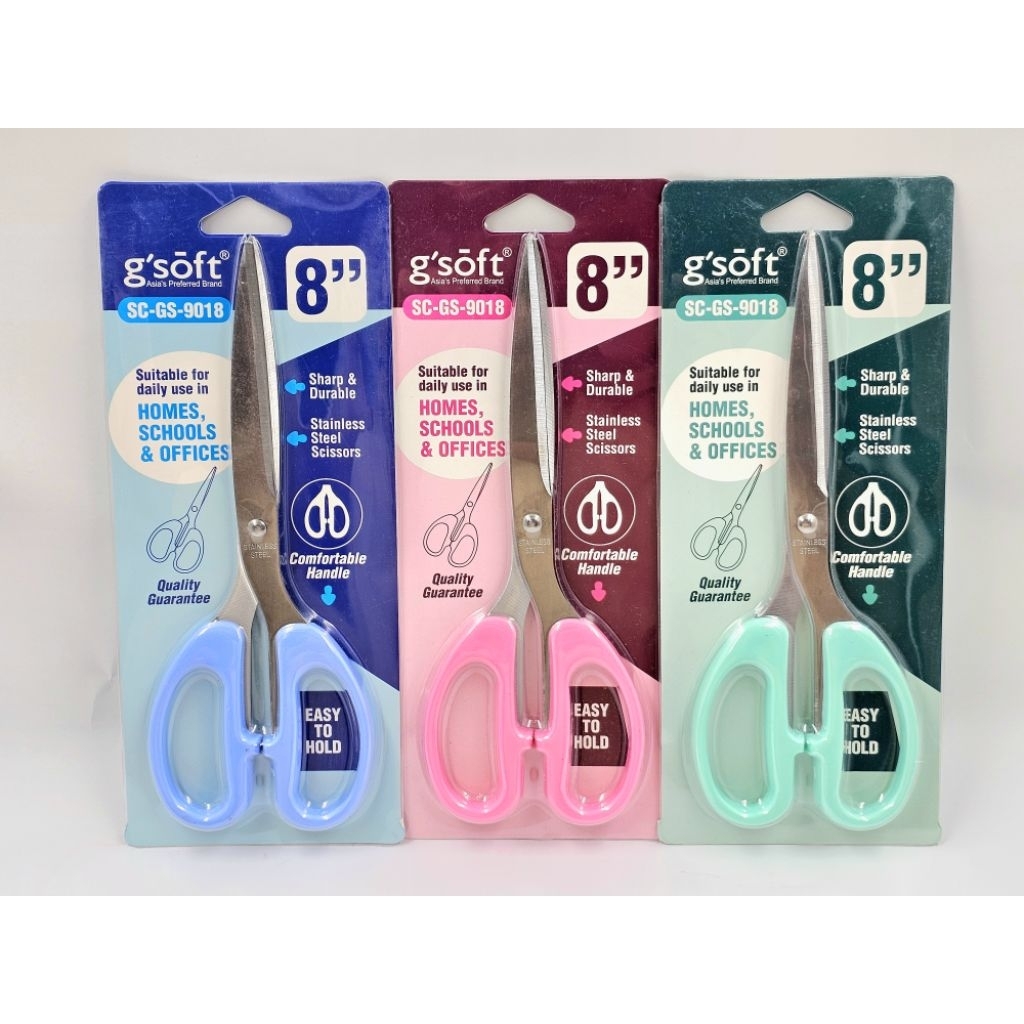 Gsōft Gsoft 8" กรรไกรสแตนเลสสําหรับบ้านโรงเรียนสํานักงาน Gsoft SC-GS-9018