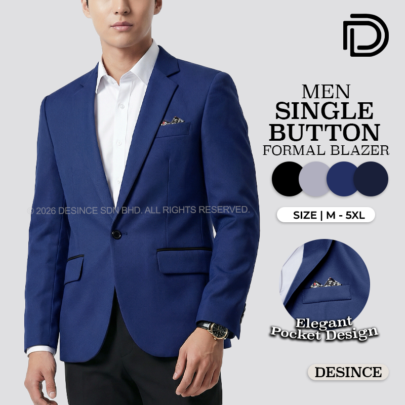 DESINCE ผู้ชาย Plus ขนาดอย่างเป็นทางการ Blazer ธุรกิจเสื้อสูท Modern Office Blazer Coat Lelaki MT 10