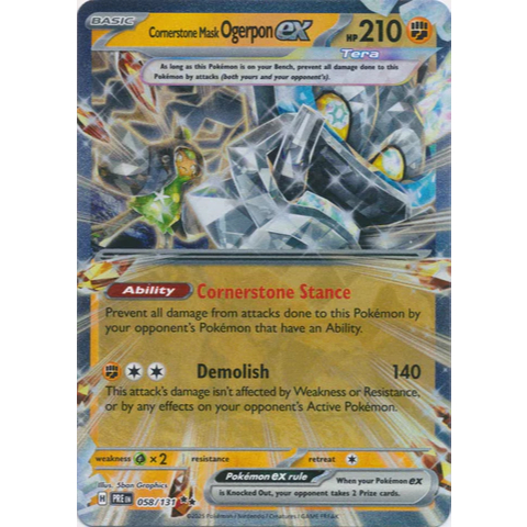 Pokemon TCG Cornerstone Mask Ogerpon ex 058/131 Double (อังกฤษ)