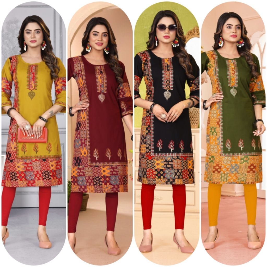 M - 6XL COTTON SHORT KURTI ( ไม่มีกางเกง)