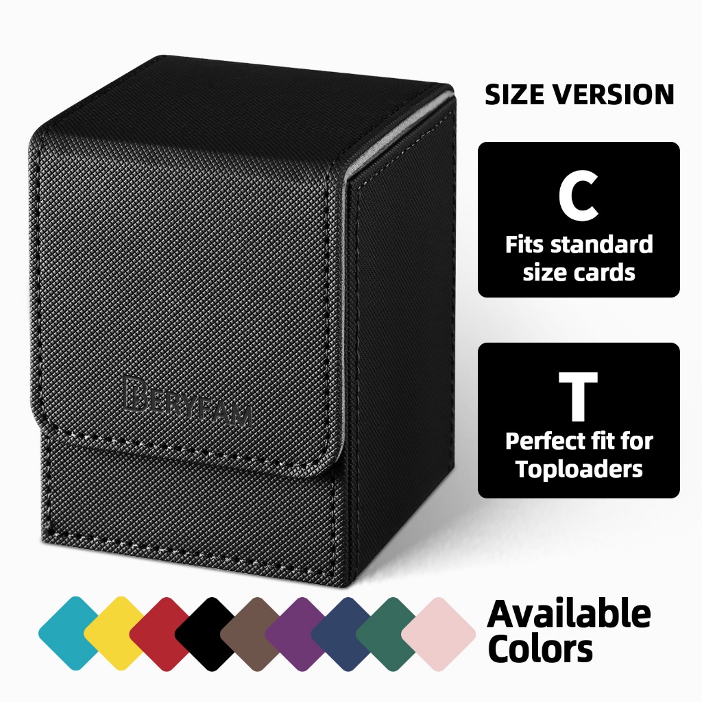 BERYFAM Deck Box 100+ การ์ดแขน Magnetic Closed Trading Card กล่องการ์ด TCG Toploader Blueberry