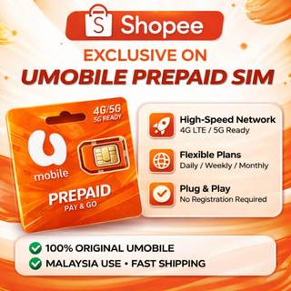 U Mobile Prepaid SIM Card Malaysia | 4G/5G Ready | Ready Stock | Fast Delivery| Registered